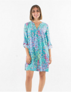Robe chemise motif cachemire abstrait