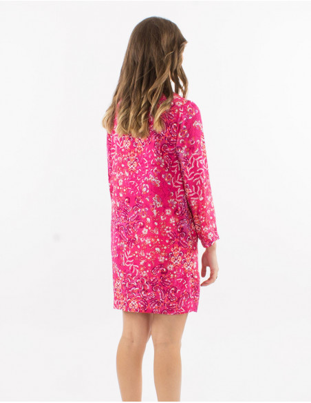 Abstract cashmere shirt dress