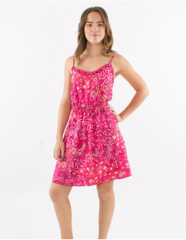 Robe été à poches motif original fleuri