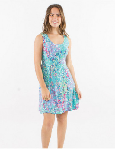 Sleeveless bohemian fitted dress