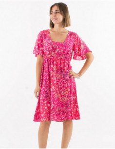 Romantic floral square neck dress