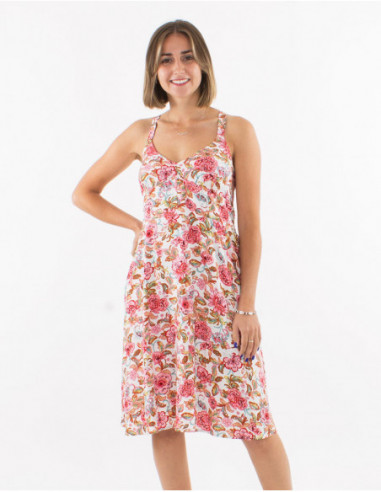 Romantic long back crossover dress