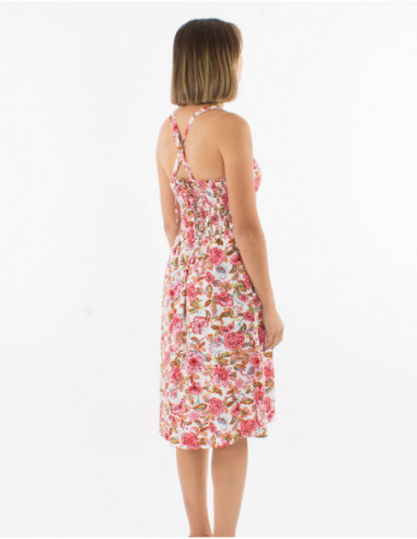 Romantic long back crossover dress