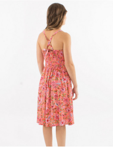 Romantic long back crossover dress