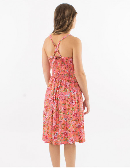 Robe mi longue romantique dos croisé