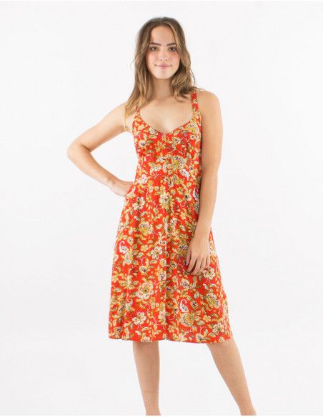 Robe mi longue romantique dos croisé