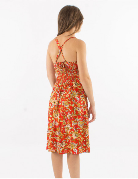 Romantic long back crossover dress