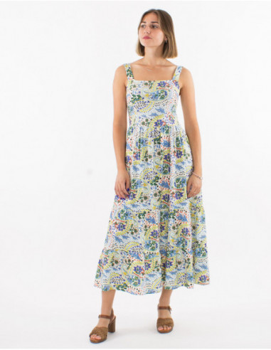 Dress flared patterns bohemian pastels