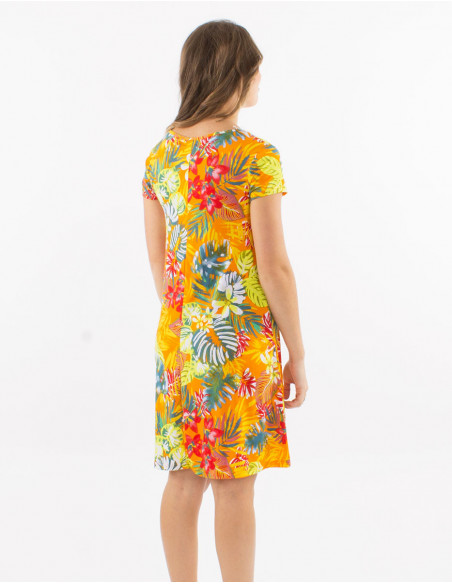 Original tropical stretch straight dress