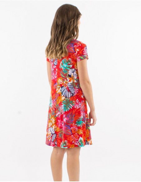 Original tropical stretch straight dress