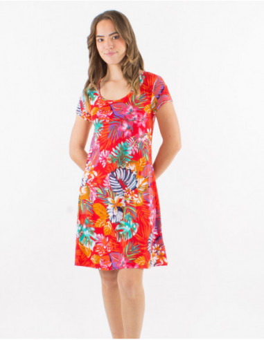 Original tropical stretch straight dress