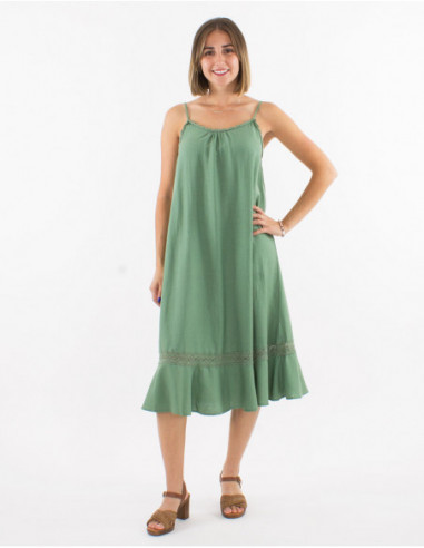 Long dress crochet-style openwork border