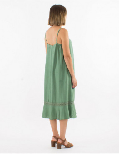 Robe mi longue unie détails crochets