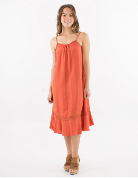 Long dress crochet-style openwork border