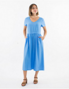 Chic loose midi dress with linen