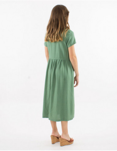 Chic loose midi dress with linen