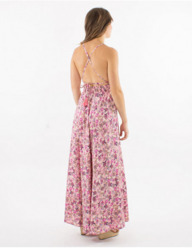 Robe cintrée bohème dos nu croisé