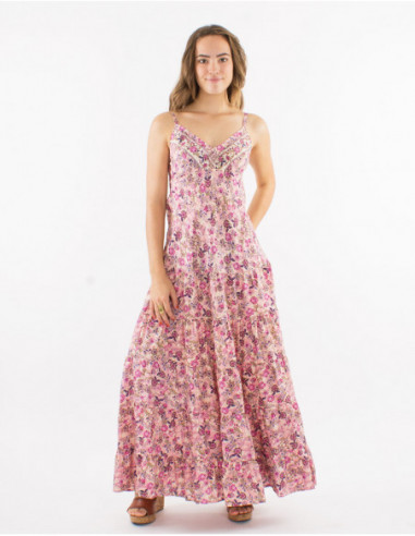 Long dress with straps boho pattern