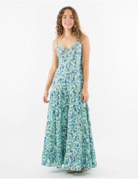 Long dress with straps boho pattern