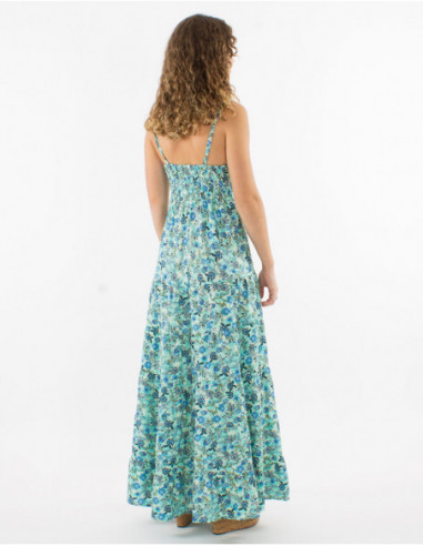 Robe longue à bretelles motif boho
