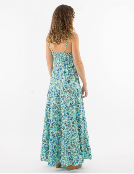 Robe longue à bretelles motif boho