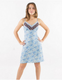 Short summer dress with floral straps 2