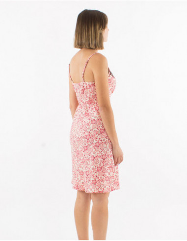 Short summer dress with floral straps