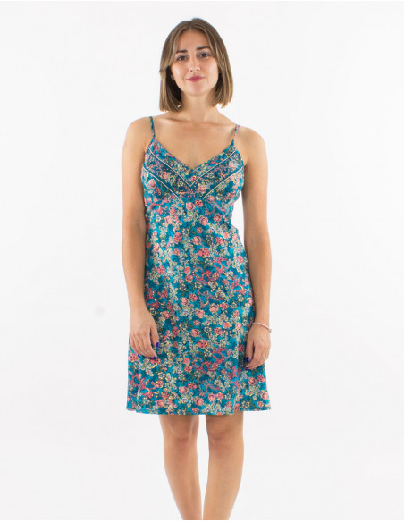 Small golden flowing short dress