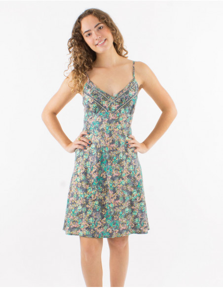 Small golden flowing short dress