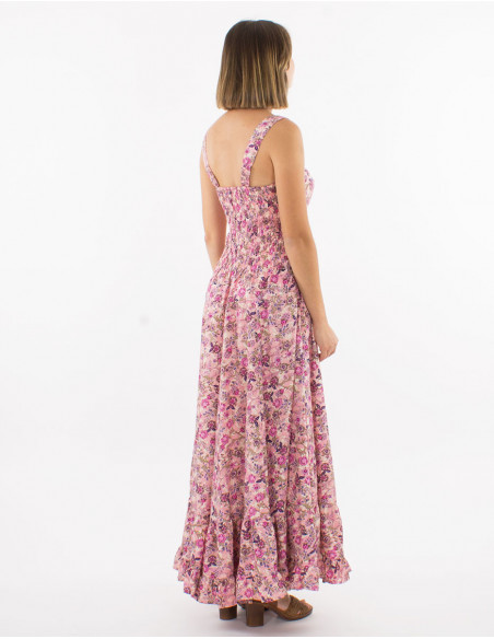 Robe longue évasée boho chic fleurie