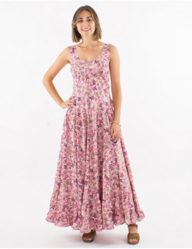 Floral chic boho flare long dress