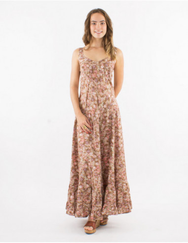 Floral chic boho flare long dress