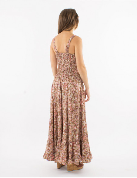Robe longue évasée boho chic fleurie