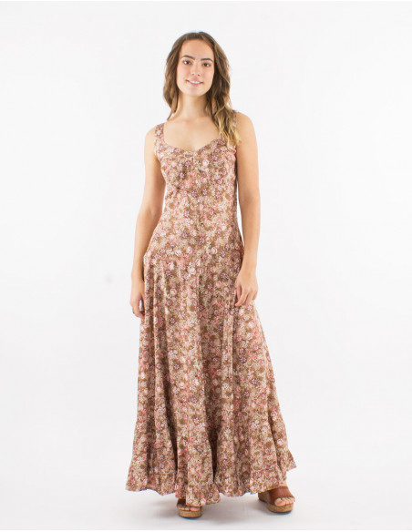 Robe longue évasée boho chic fleurie