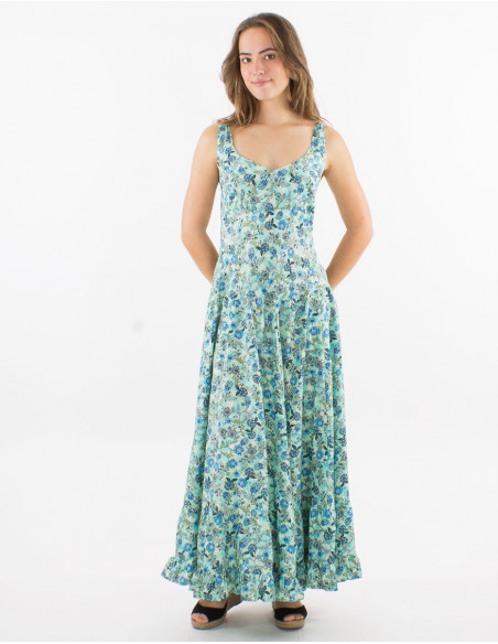 Robe longue évasée boho chic fleurie