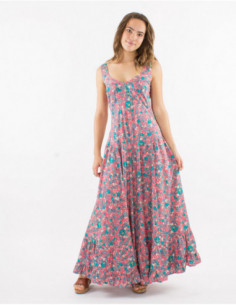Romantic long dress pastel flowers 2