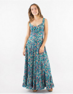 Robe longue à volants romantique or 2