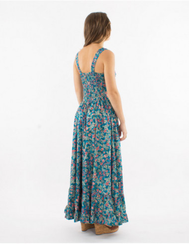 Robe longue à volants romantique or