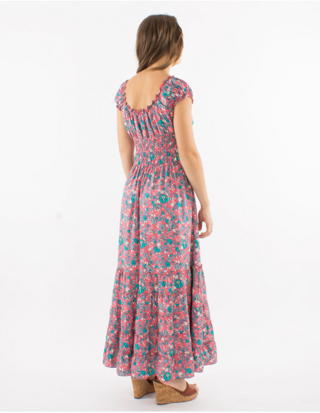 Robe longue romantique à élastiques