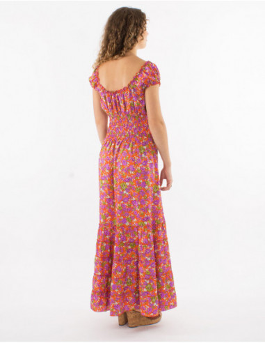Romantic long dress with elastics