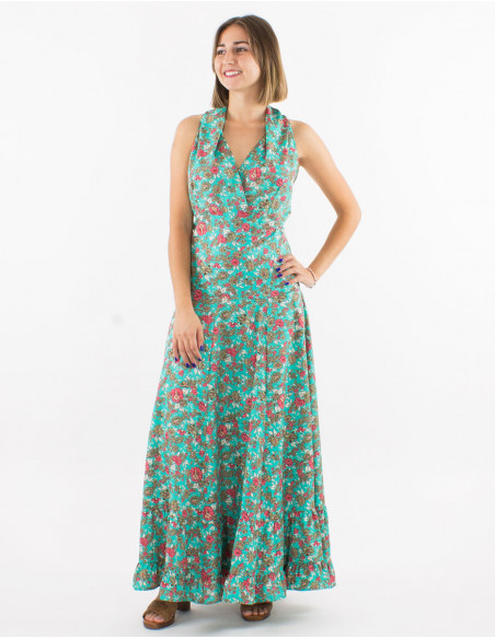 Romantic long dress cowl neck