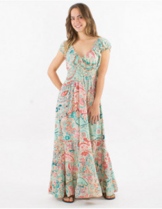 Long dress bohemian with V-neck 2
