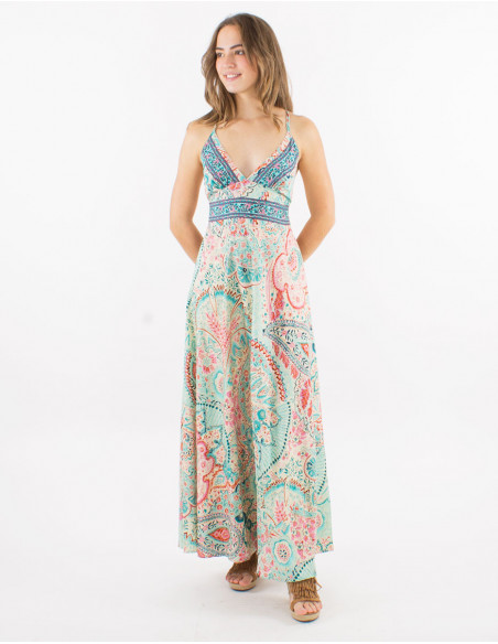 Summer dress straps tied in the back