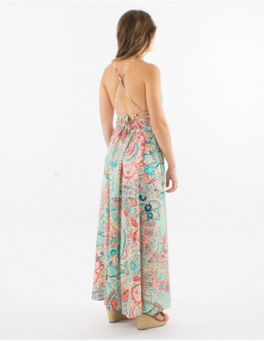 Robe d'été bretelles nouées dans le dos