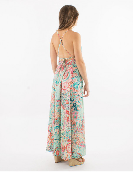 Robe d'été bretelles nouées dans le dos