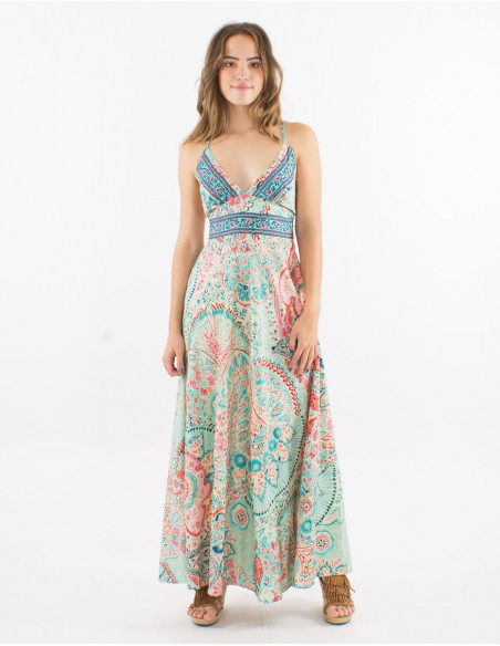 Robe d'été bretelles nouées dans le dos