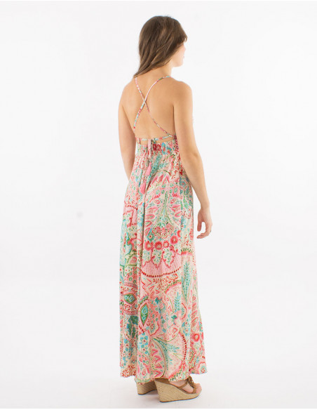 Summer dress straps tied in the back