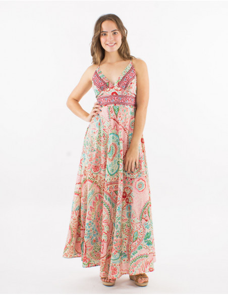 Summer dress straps tied in the back