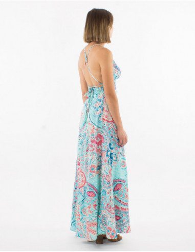 Robe d'été bretelles nouées dans le dos