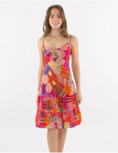 Short summer dress colorful patchwork 2